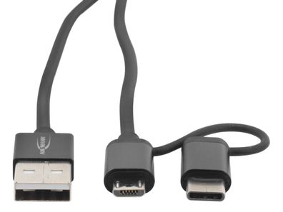 USB 2in1 Lade- und Datenkabel Micro/ Type-C