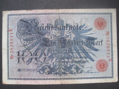 Deutsches Reich Reichsbanknote 100 Mark 1908 roter Siegel (GB 381)