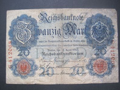 Deutsches Reich Reichsbanknote 20 Mark 1910 (AB 529)