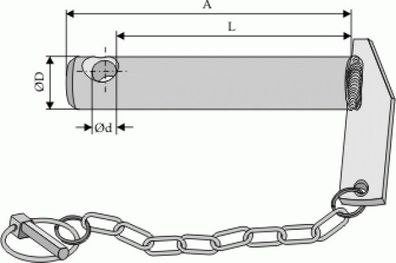 Steckbolzen mit Kette und Klappsplint Typ II 14-II-85