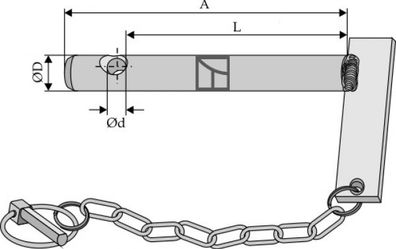 Steckbolzen mit Kette und Klappsplint Typ III 14-I-85