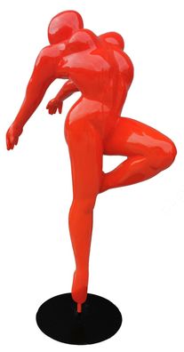 Erotische Tänzerin Rot auf Sockel mit Standfuß lebensgroß 140cm fér draußen aus GFK