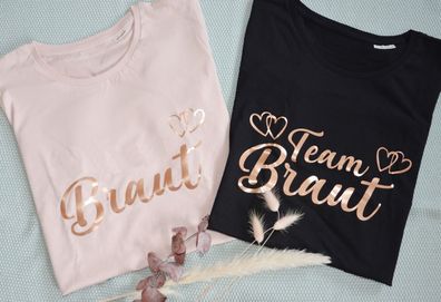 T-Shirt Junggesellinnenabschied Team Braut Damen Bio-Baumwolle