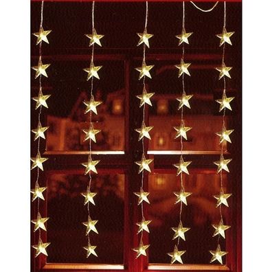 LED Lichtervorhang 40er Sterne warmweiß 1x1,2m innen / außen FHS 06044