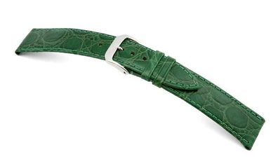 Lederband Bahia 17mm apfelgrün mit Krokodillederprägung