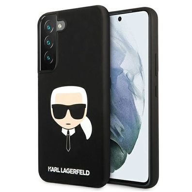 Handyhülle Hardcase Karl Lagerfeld Samsung Galaxy S22 Silikon schwarz mit Figur