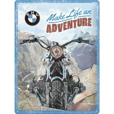 Blechschild Motorrad "Make Life an Adventure" - 30x40 cm