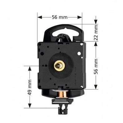 Quarz-Pendeluhrwerk UTS 802, ZWL 26,2mm, Euroschaft