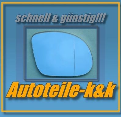 Spiegelglas zum Kleben für BMW E36 M3 TUNING 1991-1998 rechts BLAU asphärisch