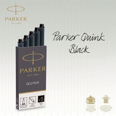 Parker Tintenpatronen für Füller | lange Patronen | schwarze QUINK Tinte | 10 ...