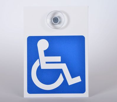 TOPP! Alu-Schild mit Saugnapf: Rollstuhlfahrer, Behindertentransport, PKW, Auto