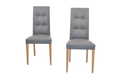 2 x Esszimmerstühle Kunstleder grau Polsterstühle Stuhlset modern design NEU