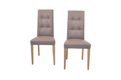 2 x Esszimmerstühle Kunstleder braun Polsterstühle Stuhlset modern design NEU