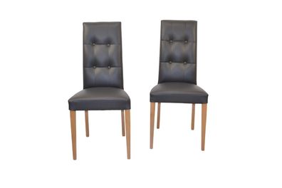 2 x Esszimmerstühle Kunstleder schwarz Polsterstühle Stuhlset modern design NEU