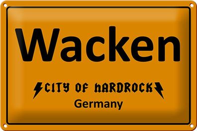 Blechschild Spruch 30x20 cm Wacken City of Hardrock Germany Deko Schild tin sign