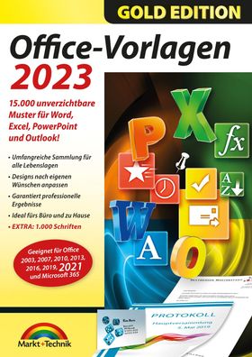 Office Vorlagen 2023 - 15.000 Muster für Word, Excel, Powerpoint - Download Version