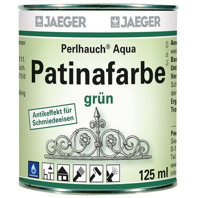 6x Jaeger 935 Perlhauch® Aqua Patinafarbe 0,125 Liter grün