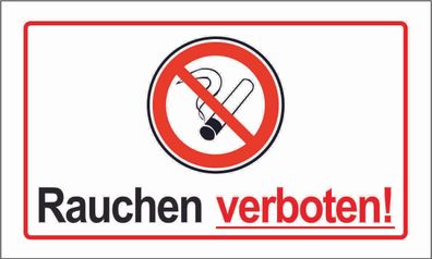 Rauchen verboten - PVC-Schild oder Klebeschild, Hammerpreis