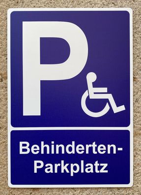 Parkplatz-Schild Behindertenparkplatz - PVC-Schild mit abgerundete Ecken!