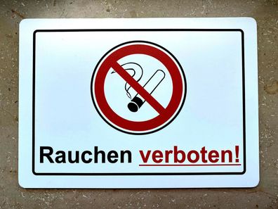 Abverkauf! Aludibondschild Rauchen verboten - Hammerpreis abgerundete Ecken