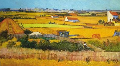 Van Gogh, Bei der Ernte - Leinwandbild auf Keilrahmen gespannt