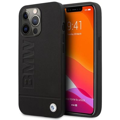 Handyhülle Case iPhone 14 Pro Max BMW MagSafe kompatibel Echtleder schwarz