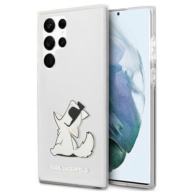 Handyhülle Karl Lagerfeld Samsung Galaxy S22 Ultra Case Katze transparent