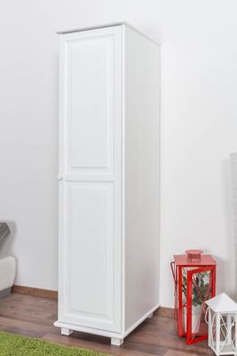 Kleiderschrank Kiefer Vollholz massiv weiß lackiert 003 - Abmessung 190 x 47 x 6
