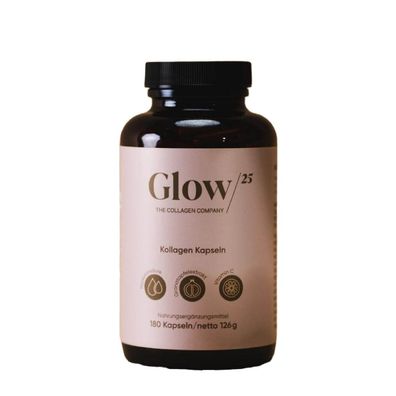 Glow25® Kollagen Kapseln180 mit Hyaluronsäure und Vitamin C Ohne Zusatzstoffe