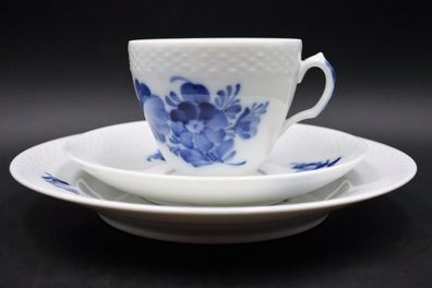 Royal Copenhagen Blaue Blume & Korb 3 tlg. Kaffeegedeck / Porzellan Nr.4 #A