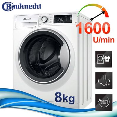 Bauknecht Waschmaschine 8 kg 1600 U/ min Frontlader Active Care Color+ SteamCare