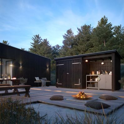 Nordic Multi Gartenhaus 2 Module inkl. Beschläge/ Schrauben 4,7 m² Doppeltür & offen