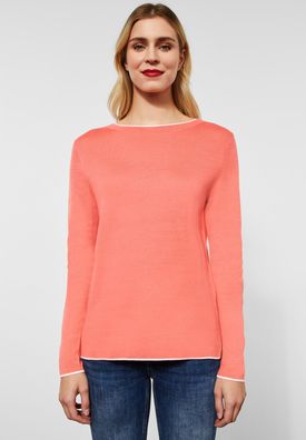 Street One - Pullover in Unifarbe in Sunset Coral