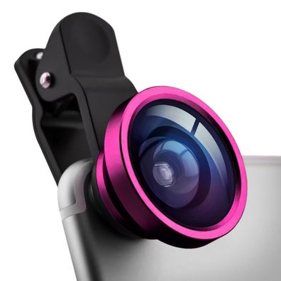 Precorn Selfie Handy Linse Abnehmbarer Clip-on Weitwinkel Objektiv pink Smartphone
