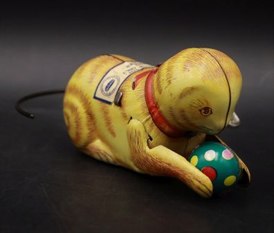 Antikes Blechspielzeug Katze mit Ball & Aufzugmechanik - Pennytoy Gerstenberg #W