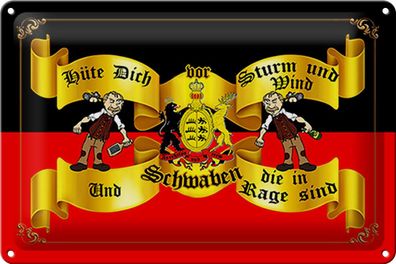 Blechschild Spruch 30x20 cm hüte dich vor Ossis Wandschild Deko Schild tin sign