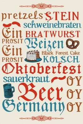 Blechschild Spruch 20x30cm Oktoberfest Beer Wurst Germany Deko Schild tin sign