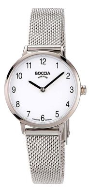 Boccia Damen-Armbanduhr mit Milanaiseband 3345-02