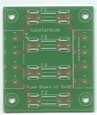 Fuse Board, 4 fach -Tubeland Leiterplatte ohne Bauteile