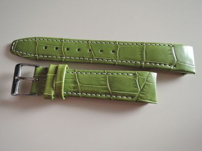 Leder Uhrenarmband Ersatzband Rundanstoss grün 18 mm b1