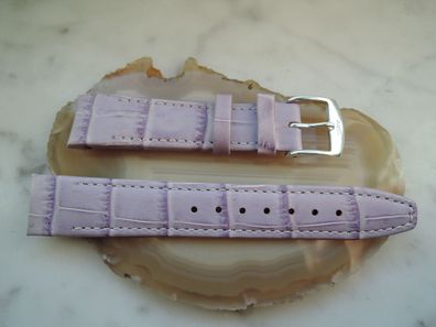 Leder Uhrenarmband Ersatzband Rundanstoss lila 18 mm b7