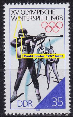 Germany DDR [1988] MiNr 3143 F19, I ( * * / mnh ) Olympiade Plattenfehler Paar