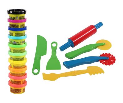 71,39 EUR/ kg Play-Doh Knete Party Turm mit Gowi Knetwerkzeug Knetmesser Set