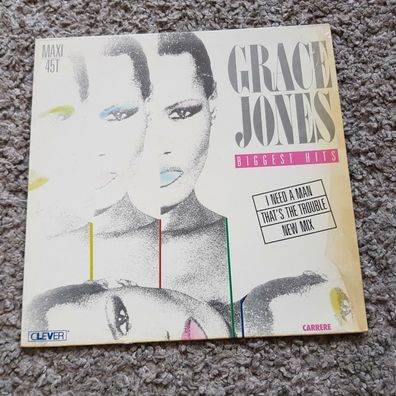 Grace Jones - Biggest hits/ I need a man/ Trouble 12'' Disco Vinyl France