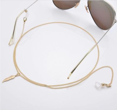 Brillenketten-Lanyard mit Blattanhänger Brillengläser