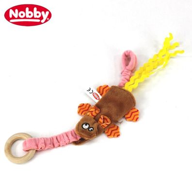 Nobby Plüschmaus - Holzring - Gummizug - elastisch - Katzenspielzeug Plüsch Maus