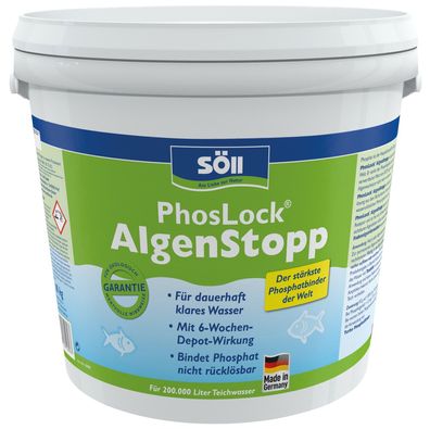 Söll Phosphatentferner 10 Kg PhosLock® AlgenStopp für 200 Qbm Teichwasser