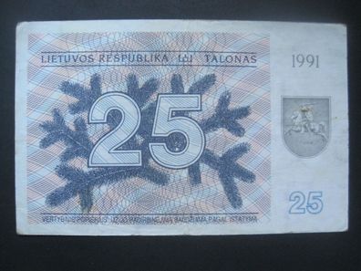 Litauen 25 Talonas 1991 (AB 543)