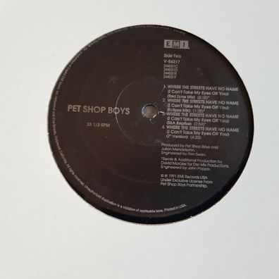 Pet Shop Boys- Where the streets have no name US 12''