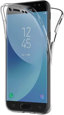 Full Cover Für Samsung Galaxy J7 Pro J730 Silikon TPU 360° Transparent Schutzhülle